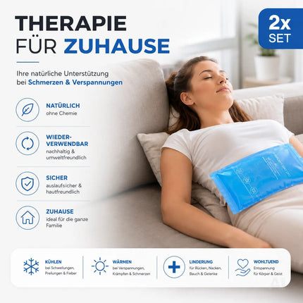 2x Kalt Warm Kompressen - MADE IN GERMANY - Kühl- und Warmkissen - Blau – Detailansicht 4