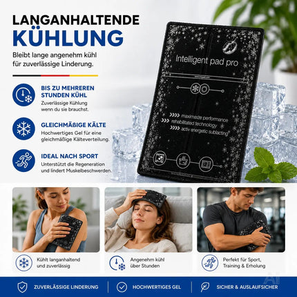 2x Kalt Warm Kompressen - MADE IN GERMANY - Kühlpads Set 29x12 cm - Schwarz – Detailansicht 2