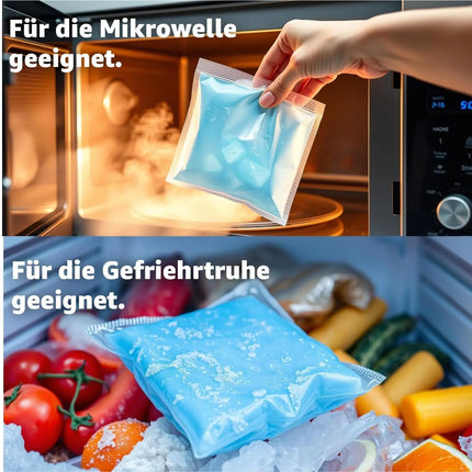 2x Kalt Warm Kompressen - MADE IN GERMANY - Kühlpads Set 29x12 cm - Vielseitige Kühl- und Warmkissen, Gelkissen Blau