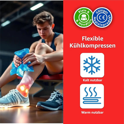 2x Kalt Warm Kompressen - MADE IN GERMANY - Kühlpads Set 29x12 cm - Vielseitige Kühl- und Warmkissen, Gelkissen Blau