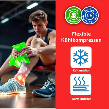 2x Kalt Warm Kompressen - MADE IN GERMANY - Kühlpads Set 29x12 cm - Vielseitige Kühl- und Warmkissen, Gelkissen Grün - TK Gruppe® Offizieller Onlineshop