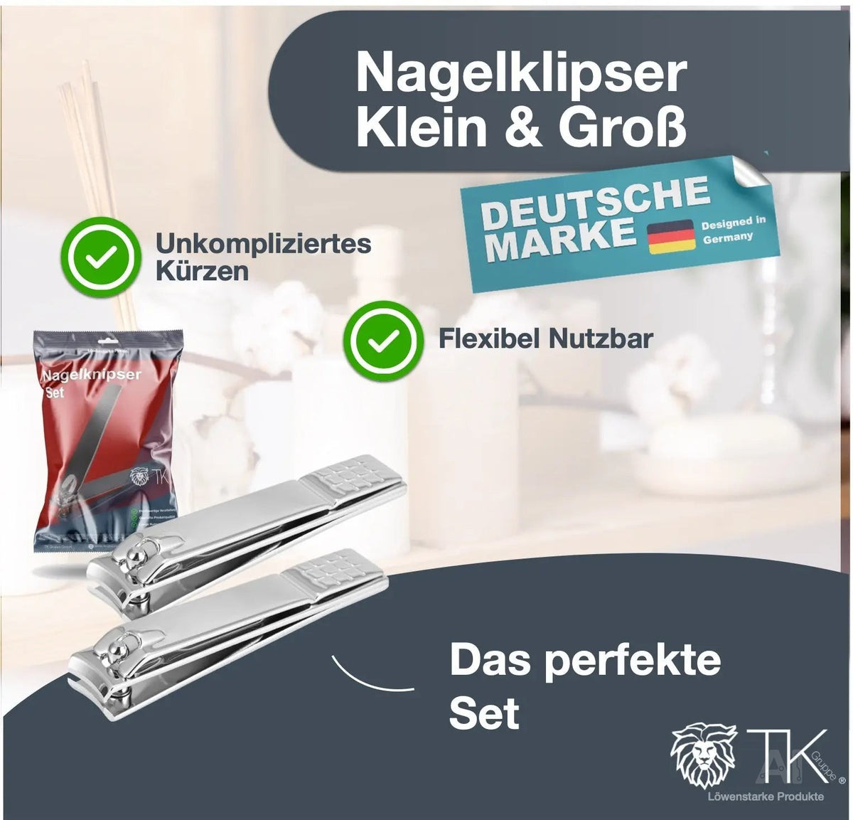 2x Nagelknipser - Nagelzwicker & Knipser - klein & groß Nagelclipper für Fußnägel & Fingernägel – Detailansicht 3