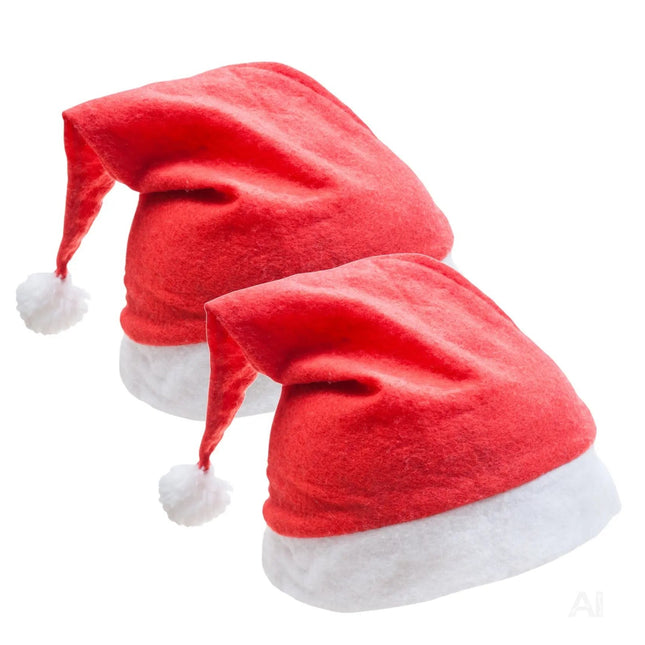 2x Nikolausmütze - Weihnachtsmütze rot für - Einheitsgröße - Erwachsene & Kinder - für Weihnachten & Weihnachtsfeier & Weihnachtsmarkt