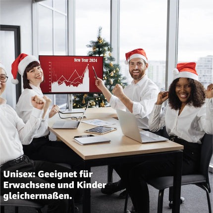 2x Nikolausmütze - Weihnachtsmütze rot für - Einheitsgröße - Erwachsene & Kinder - für Weihnachten & Weihnachtsfeier & Weihnachtsmarkt