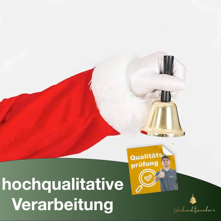 Weihnachtsglocke Nikolausglocke, Gold Glocke - Accessoire zu Nikolauskostüm, Weihnachtsmannkostüm - TK Gruppe® Offizieller Onlineshop