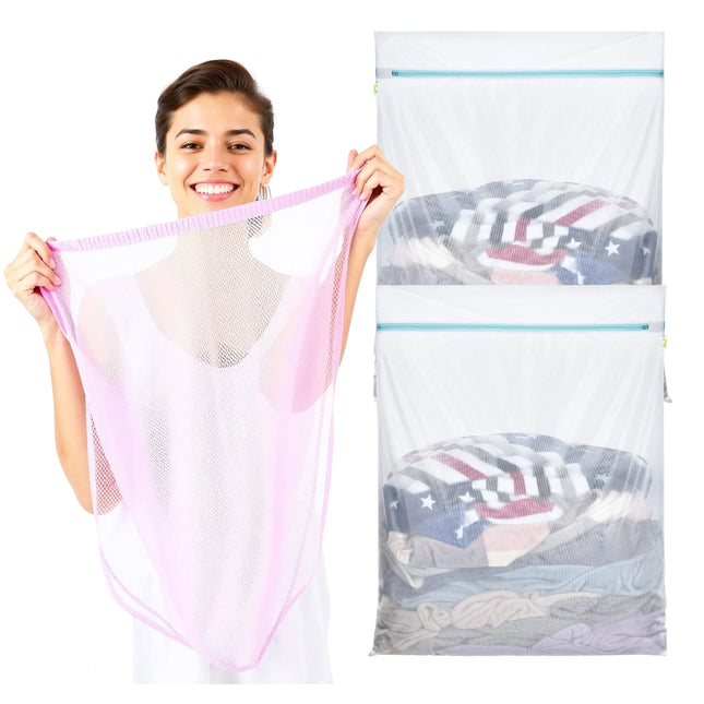 2x XXL Wäschenetz Premium 60x90 cm Set Groß - Netz für Waschmaschine - Wäschesack