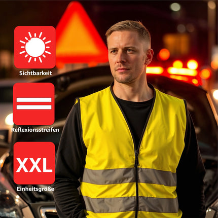 3 in 1 - Auto Erste Hilfe Set 2025 - Verbandstasche & Warnweste Pannenweste