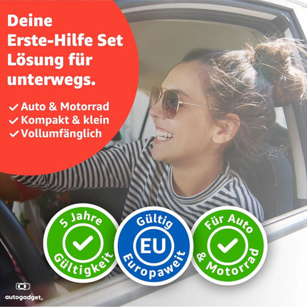 3 in 1 - Auto Erste Hilfe Set 2025 - Verbandstasche & Warnweste Pannenweste