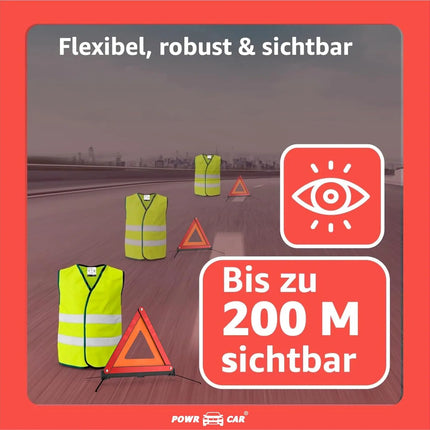 3 in 1 Set Auto Erste Hilfe Kit - KFZ-Verbandskasten, Warnweste, Warndreieck