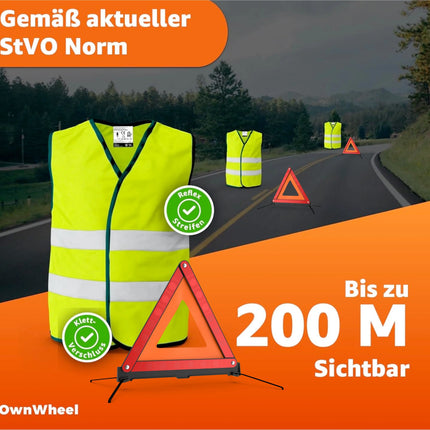 3 in 1- Set KFZ Pannenset 2025 & Autozubehör - Auto Erste Hilfe Set mit Verbandskasten & Warnweste für StVO