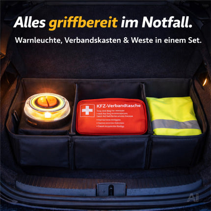 3 in 1 Set - Warndreieck - Pannendreieck - Warnleuchte V16 Notlicht IDIADA Zulassung Nr – Detailansicht 2