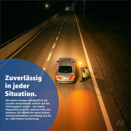 3 in 1 Set - Warndreieck - Pannendreieck - Warnleuchte V16 Notlicht IDIADA Zulassung Nr – Detailansicht 4
