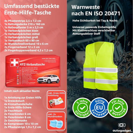 3 in 1 Set - Warndreieck - Pannendreieck - Warnleuchte V16 Notlicht IDIADA Zulassung Nr – Detailansicht 5