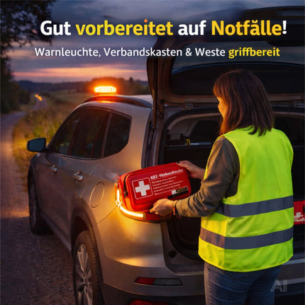 3 in 1 Set - Warndreieck - Pannendreieck - Warnleuchte V16 Notlicht IDIADA Zulassung Nr – Detailansicht 7