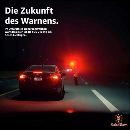 3 in 1 Set - Warnleuchte V16 Notlicht IDIADA Zulassung Nr. PC21020060 - für Auto & Motorrad – Detailansicht 4