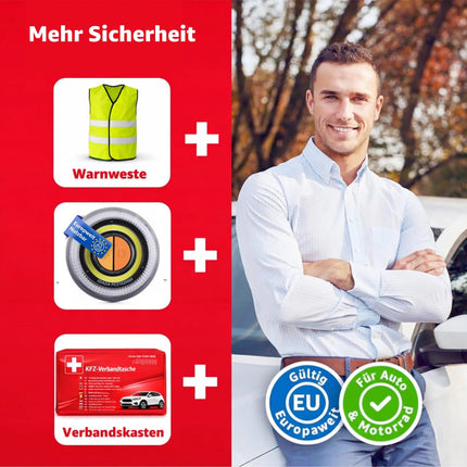 3 in 1 Set für Auto & Motorrad - Warnleuchte V16 - Notlicht IDIADA Zulassung Nr. PC21020060 – Detailansicht 7
