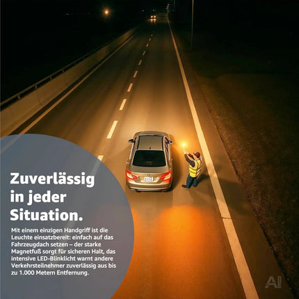 3 in 1 Set für Auto & Motorrad - Warnleuchte V16 - Notlicht IDIADA Zulassung Nr. PC21020060 – Detailansicht 2