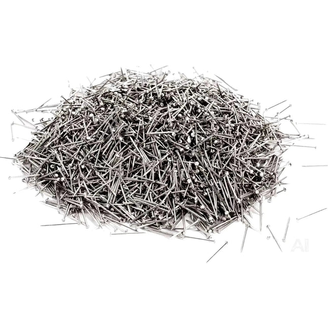 3000x Reißnagel, Kopfstifte & Stecknadeln mit 13mm Kopf für Bastelarbeiten, Näharbeiten, und DIX Projekte Silber