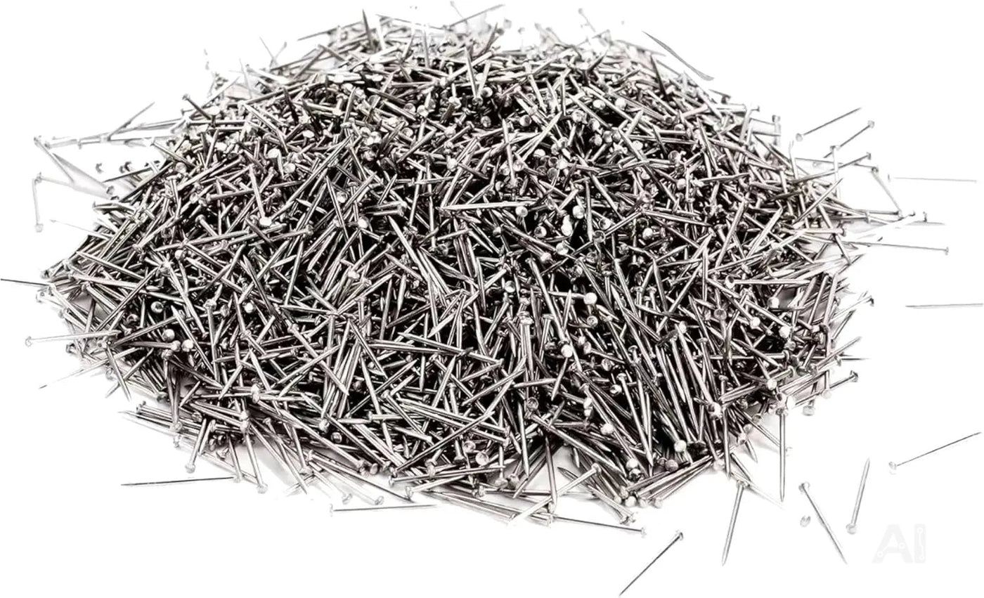 3000x Reißnagel, Kopfstifte & Stecknadeln mit 13mm Kopf für Bastelarbeiten, Näharbeiten, und DIX Projekte Silber