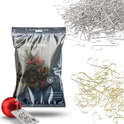 100x Haken Weihnachtsbaum Baumhaken Gold & Silber Aufhänger Kugelaufhänger für Christbaumkugel, Weihnachtskugeln, Aufhänger in S Form für Weihnachten TK Gruppe Timo Klingler