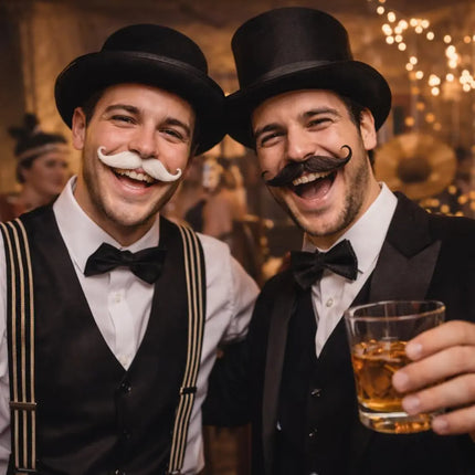 36x selbstklebend Bärte mit div. Schnurrbart Schnurbert Bart Fake Moustache Schnauzer – zum Ankleben zu Fasching & Karneval