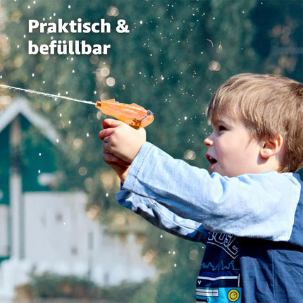 3X Mini Wasserpistolen für Kinder - Große Reichweite & Tank - Spritzpistolen in bunten Farben ca. 8 cm Wasserspritzpistole