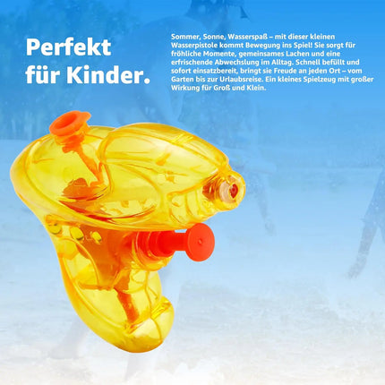 3X Mini Wasserpistolen für Kinder - Große Reichweite & Tank - Spritzpistolen in bunten Farben ca. 8 cm Wasserspritzpistole