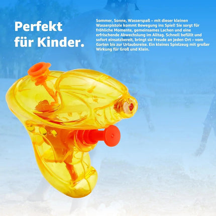 3X Mini Wasserpistolen für Kinder - Große Reichweite & Tank - Spritzpistolen in bunten Farben ca. 8 cm Wasserspritzpistole