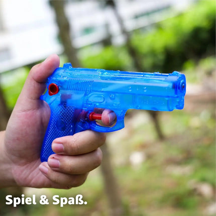 3X Wasserpistolen 15 cm bunt Set - Extra großer Reichweite - Spritzpistole klein mini - Wasserspritzpistole für Kinder