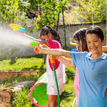 3X Wasserpistolen 15 cm bunt Set - Extra großer Reichweite - Spritzpistole klein mini - Wasserspritzpistole für Kinder