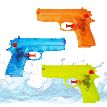3X Wasserpistolen Set 15 cm für Kinder & Erwachsene - mit hoher Reichweite