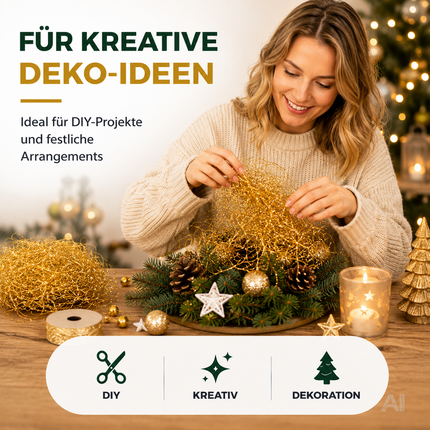 Goldfarbenes Engelshaar – beim Basteln