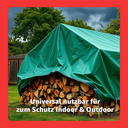 Abdeckplane Plane 200 g/m² grün - Plane mit Ösen wasserdicht & Gartenplane & Schutzplane, Allzweckplane - grün, Bauplane für Zeltunterlage - Gewebeplane - für Zeltplane & Camping