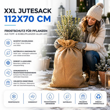 Jutesack XXL 112x70 cm – Frostschutz Pflanzen & Nikolaussack