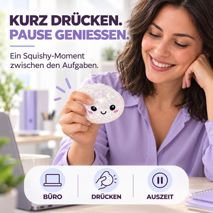 Dumpling Squishy XXL – Antistress-Spielzeug und Fidget-Spielzeug zur Beschäftigung und Ablenkung für Büro, Schule & Alltag (1x Zufällig XXL Nachtleuchtend Ø 9 cm)