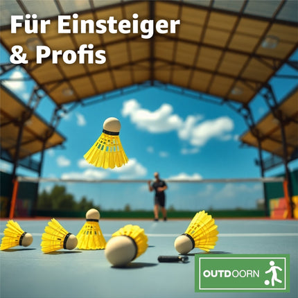 12x Federbälle gelb für Badminton: Für Training und Wettkampf - Federball Badmintonbälle - Federball für Outdoor und Indoor