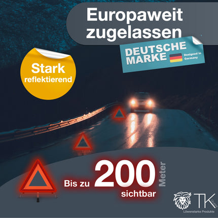 autogadget® KFZ Warndreieck rot, Dreieck Pannendreieck Auto Triangle für Unfall & Pannen
