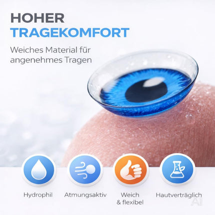 Halloween Kontaktlinsen ohne Stärke – Gruselige Vampir & Dracula Linsen für Fasching, Karneval, Cosplay & Halloween (Blau, 1 Paar / 2 Stück)
