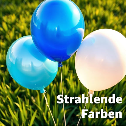 50x Luftballons Mix Ø 35 cm Ballons Balloons Luftballon Ballon 1. Geburtstag babyblau, himmelblau blau, weiß weiss Latexballons - Kein Plastik -100% Bio & recyclebar - (babyblau-hellblau-weiß-mix)