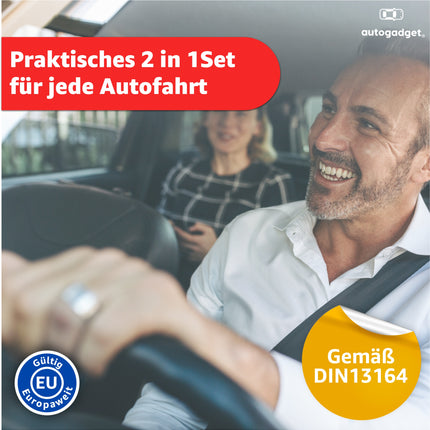2 in 1 - Auto Erste Hilfe Set 2024 - Verbandstasche & Warnweste Pannenweste
