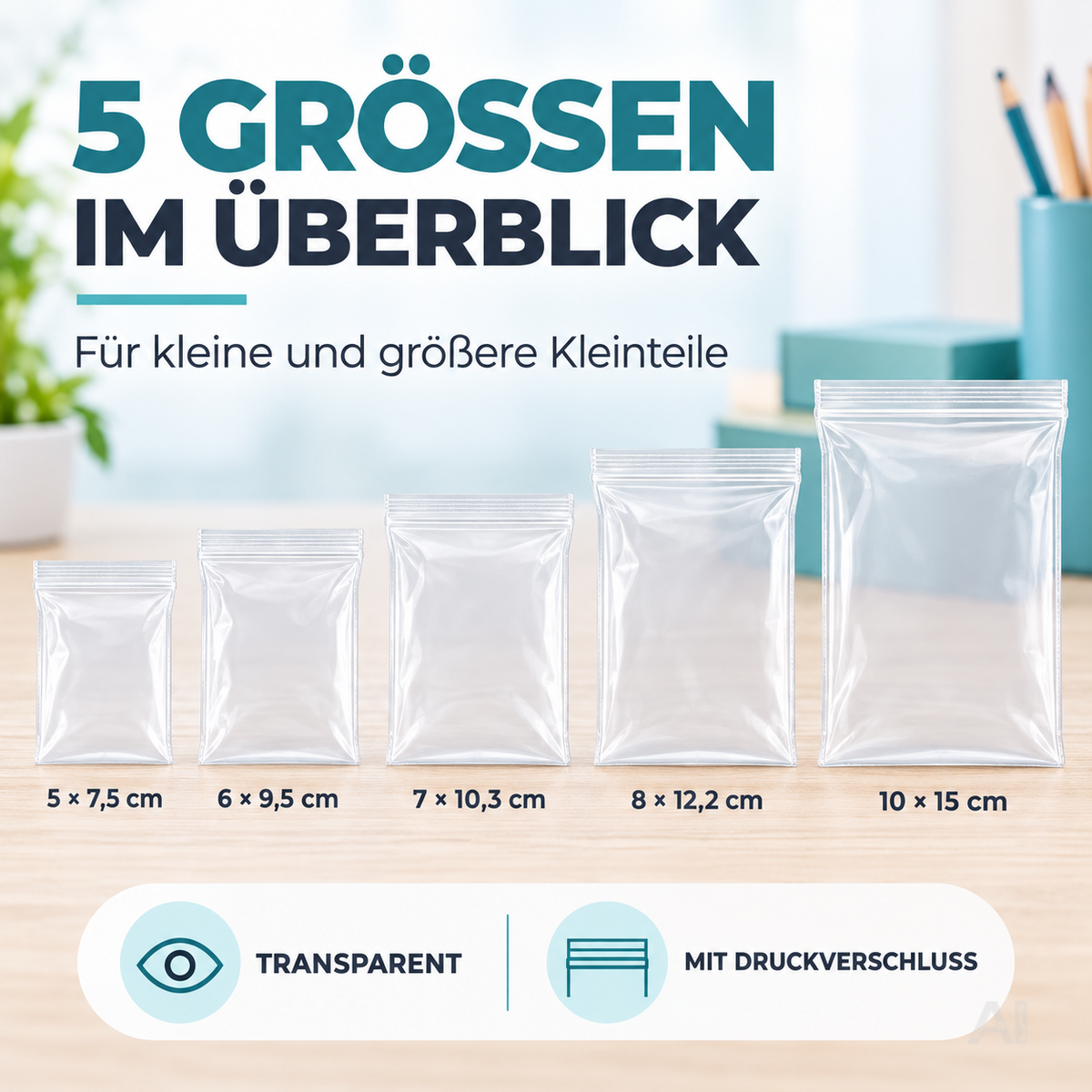 500x Druckverschlussbeutel Zip Set - reißfest & transparent Plastikbeutel Plastiktüten