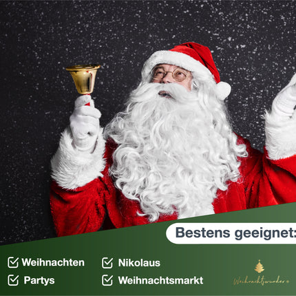 Weihnachtswunder® Weihnachtsglocke Nikolausglocke, Gold Glocke - Accessoire zu Nikolauskostüm, Weihnachtsmannkostüm - Weihnachten / Nikolaus