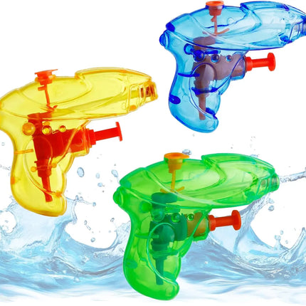 3er Mini Wasserpistolen Set - ca. 8 cm mit großer Reichweite Wasserspritzpistole Spritzpistole klein mini für Kinder