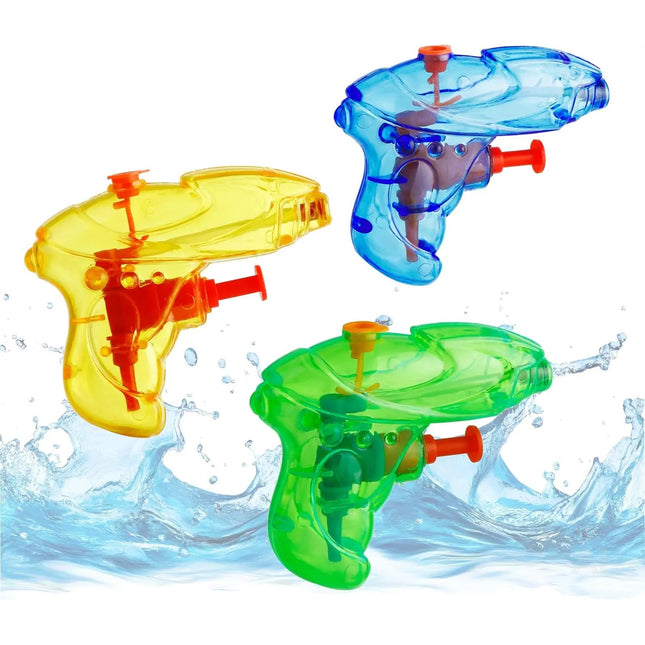 3er Mini Wasserpistolen Set - ca. 8 cm mit großer Reichweite Wasserspritzpistole Spritzpistole klein mini für Kinder