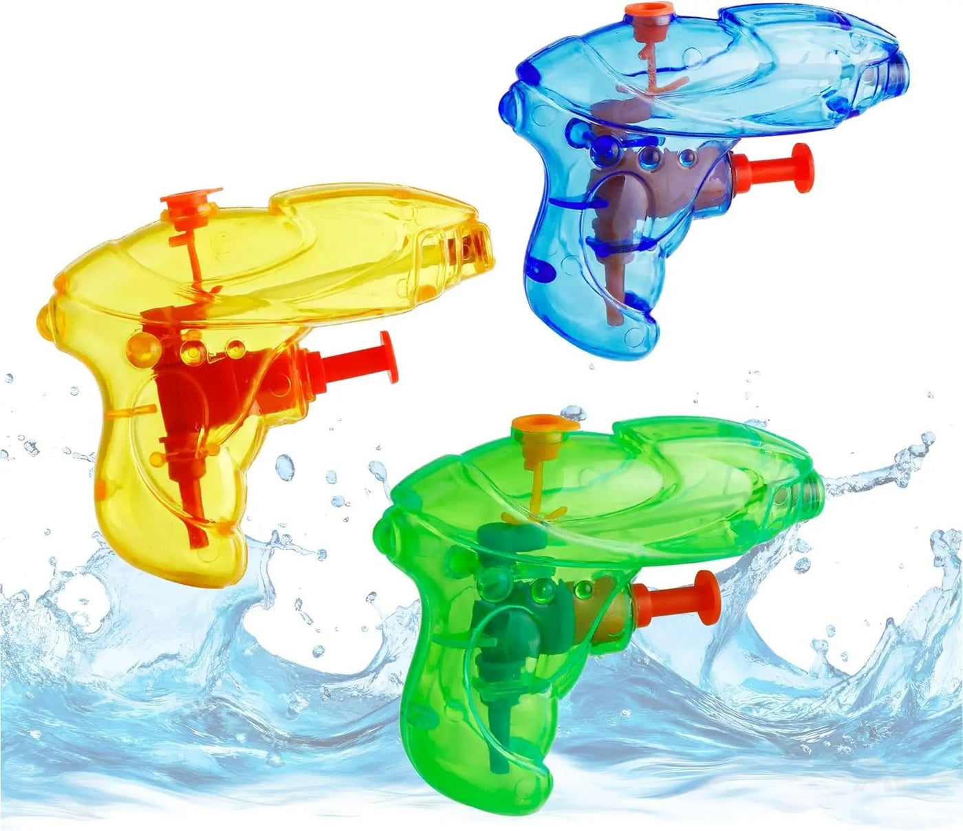 3er Mini Wasserpistolen Set - ca. 8 cm mit großer Reichweite Wasserspritzpistole Spritzpistole klein mini für Kinder