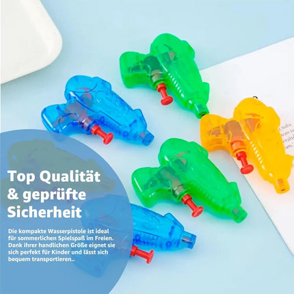 3er Mini Wasserpistolen Set - ca. 8 cm mit großer Reichweite Wasserspritzpistole Spritzpistole klein mini für Kinder