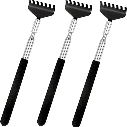 3er Rückenkratzer Set - Stabil & ausziehbar mit breiter Kratzfläche für effektive Linderung von Juckreiz - Massagegerät & Rückenkrauler