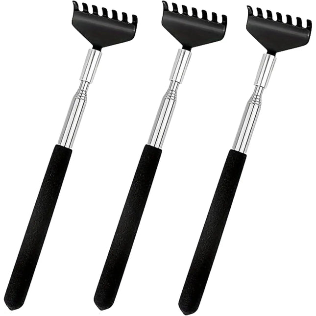 3er Rückenkratzer Set - Stabil & ausziehbar mit breiter Kratzfläche für effektive Linderung von Juckreiz - Massagegerät & Rückenkrauler
