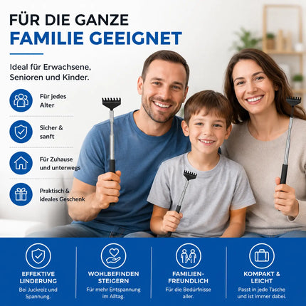3er Rückenkratzer Set - Stabil & ausziehbar mit breiter Kratzfläche
