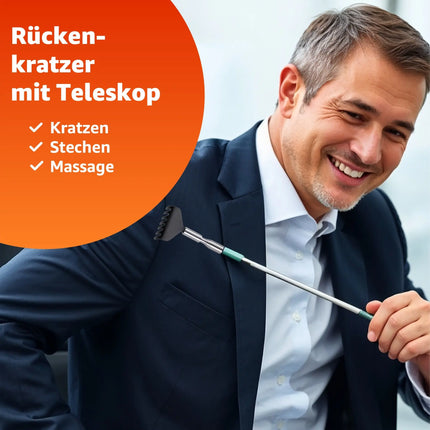 3er Rückenkratzer Set - Stabil & ausziehbar mit breiter Kratzfläche für effektive Linderung von Juckreiz - Massagegerät & Rückenkrauler